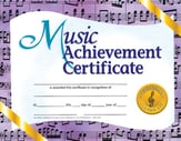 MUSIC ACHIEVEMENT CERTIFICATE PURPLE WITH MUSIC NOTE TRIM